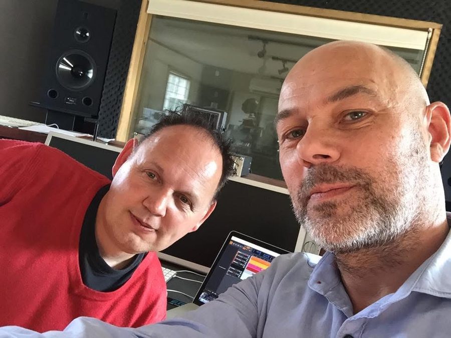 Lex van Coeverden and René van der Weijde in the studio